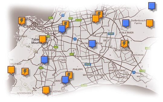 Map of Cape Town Accommodation